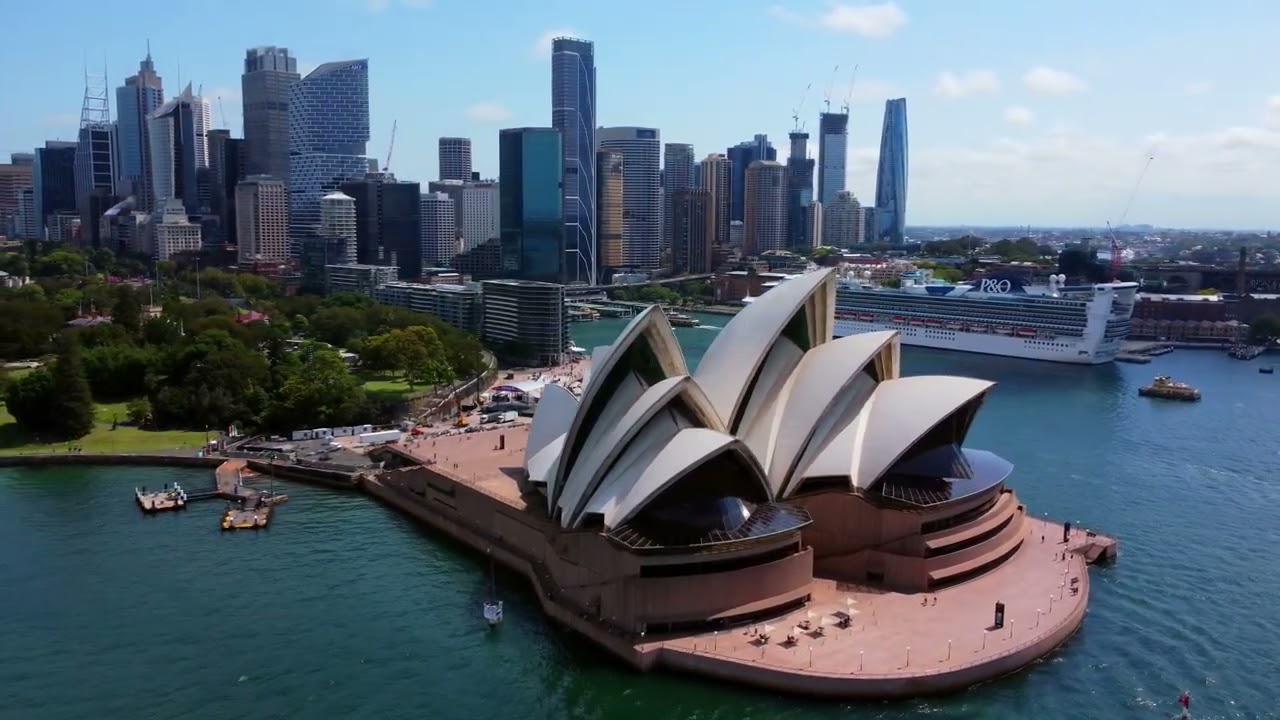 Behold the enchanting aerial vistas of Sydney Opera House.