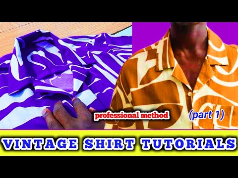 How To Draft and Cut VINTAGE SHIRT(Professional method) #vintagestyle #convertibledress#shirtcollar