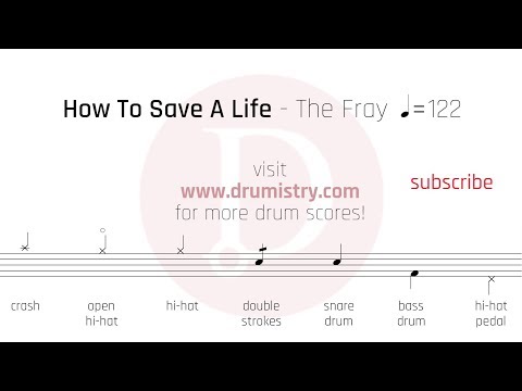 The Fray - How To Save A Life Drum Score