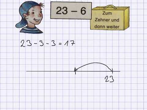 Mathe Zweite Klasse: Zum Zehner und dann weiter (minus)