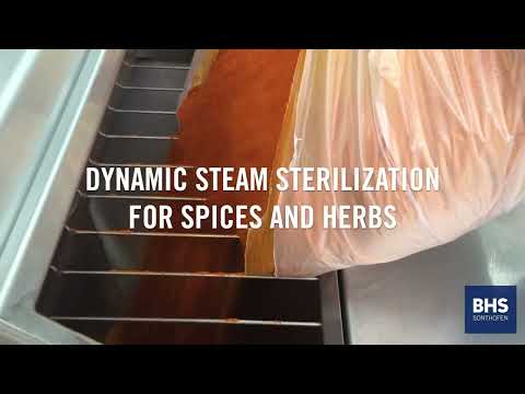 Dynamic steam sterilization for spices and herbs