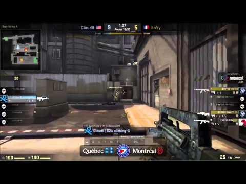 N0thing 3 vs 1 clutch - Cloud9 vs. EnVy -  ESWC 2015 CSGO Montreal