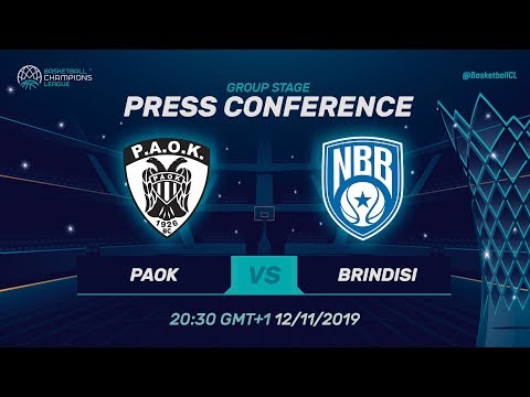 PAOK v Happy Casa Brindisi - Press Conference - Basketball Champions League 2019-20