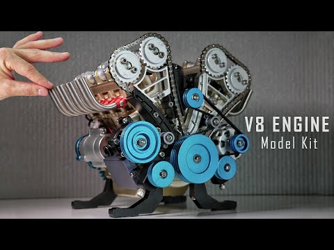 Building a V8 Engine Model Kit. Assembling and Starting the V8 Engine