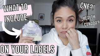 LABELLING REQUIREMENTS | what to include in your soap labels, health Canada, CNF