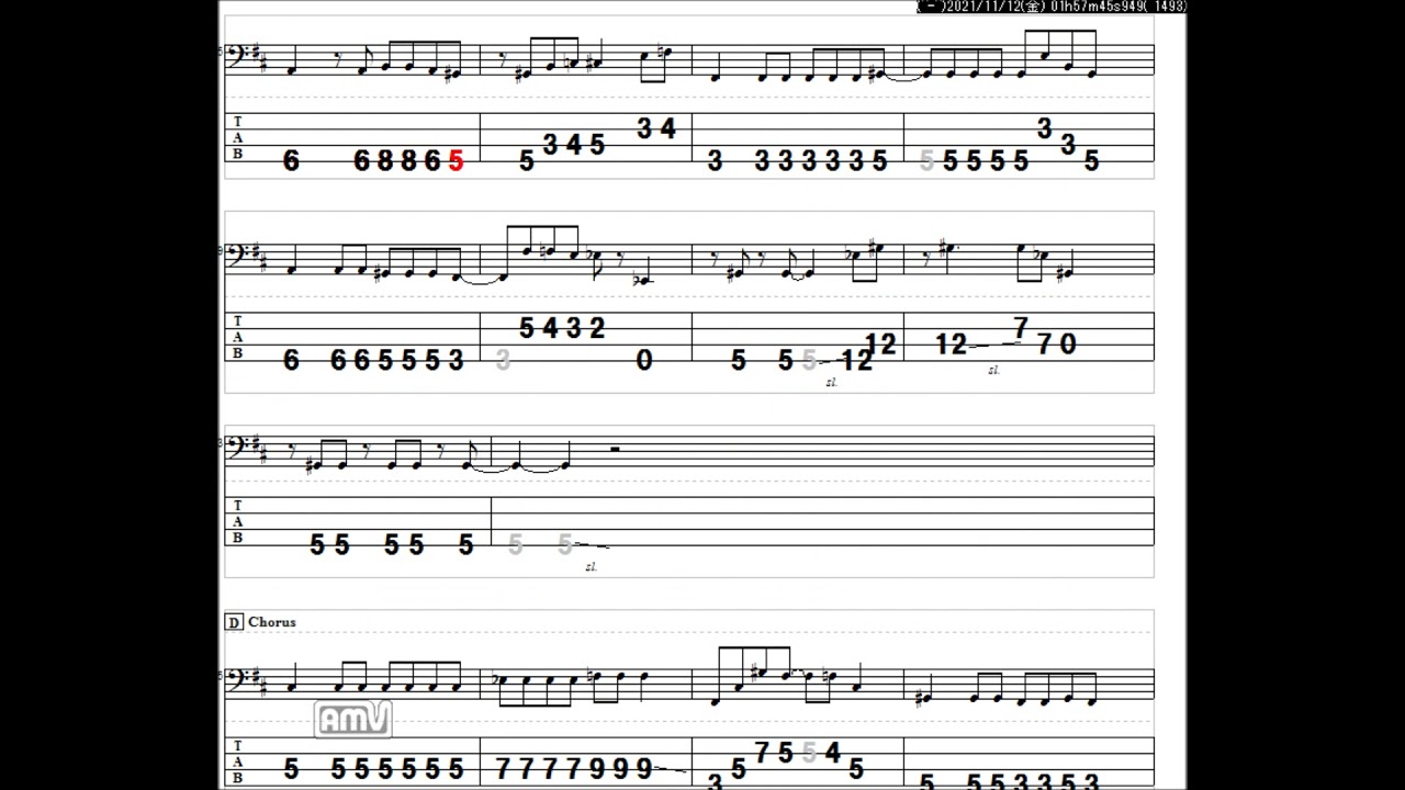 ラブライブ！　スーパースター！！　Liella!　未来予報ハレルヤ！　TV size　ベースTAB譜