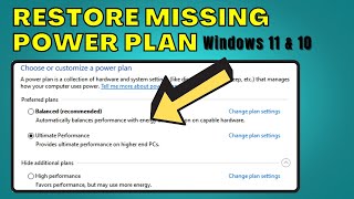 🔥How to Enable Missing High-Performance Plan on Windows 10/11 in 2023 | Restore Power Plan