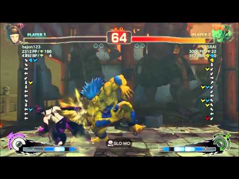 Super Street Fighter 4: Arcade Edition T SRAI (Blanka) vs bajon123 (Juri) - Ranked Match