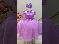 Vestido Infantil Lilás C/ Busto Tule e Aplique de Flores
