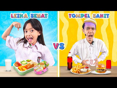 LEIKA HEALTHY LIFESTYLE KID VS TOMPEL UNHEALTHY KID LUNCH BOX 😍 FUNNY KIDS NASTYA CHALLENGE