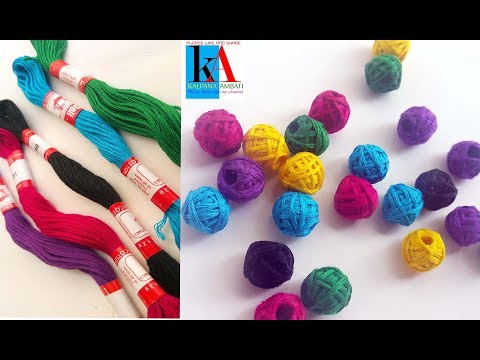 How to make Cotton Thread Beads for Necklace || Simple and easy at home