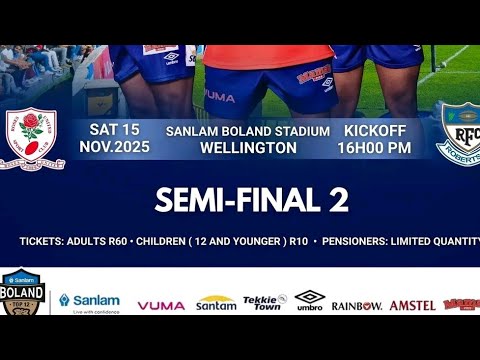 #Robertson Town vs Roses United  2025 // The Sanlam Boland Top 12 Semi Finaal 2025