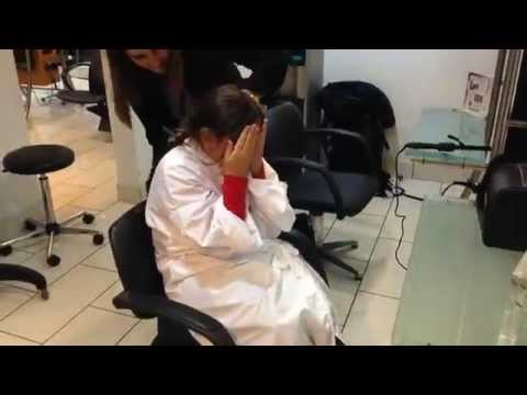 Chloe Holmes has hair cut for charity: Time lapse