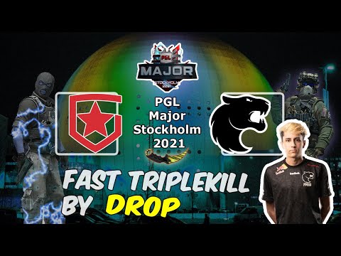 Fast TripleKill by Drop on Inferno, Gambit vs FURIA, PGL Major Stockholm 2021