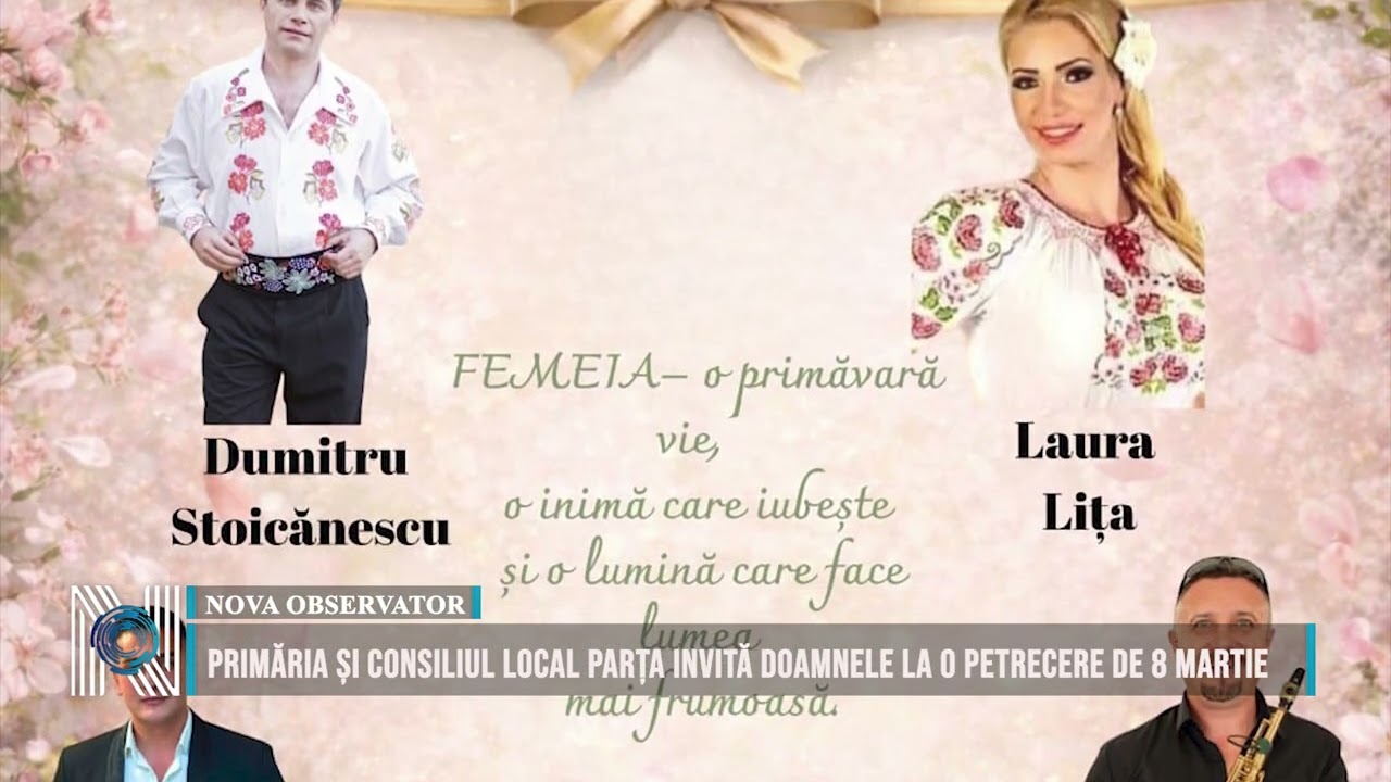 Primăria și Consiliul Local Parța invită doamnele la o petrecere de 8 Martie