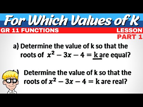 For Which Values of K |  Grade 11 Functions