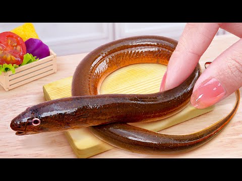 Unbelievable Fishing With Egg 🎣 Cooking Miniature Crispy And Blooming Fried Eel  🌈 Tina Mini Cooking