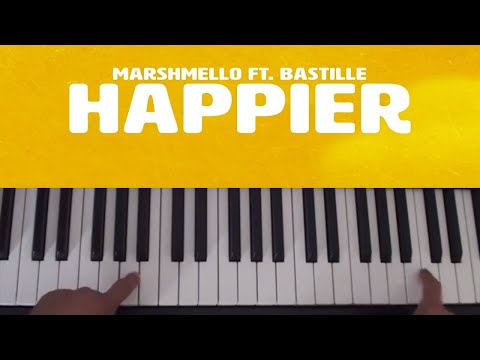How To Play Happier on piano - Marshmello ft. Bastille - Piano Tutorial