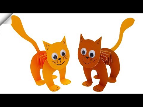 Cute Paper CAT Moving paper toys Paper crafts