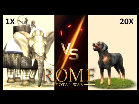 Can 20 Wardogs hunt down An Armored War Elephant in Rome: Total War?