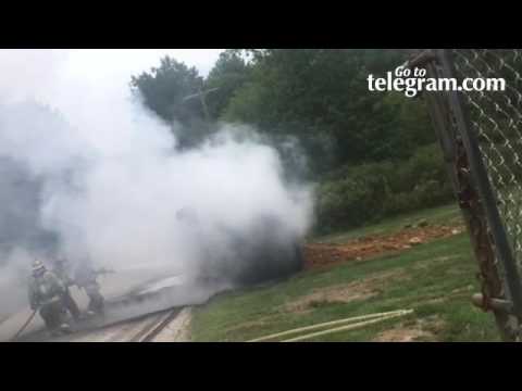 Trailer fire in Spencer MA