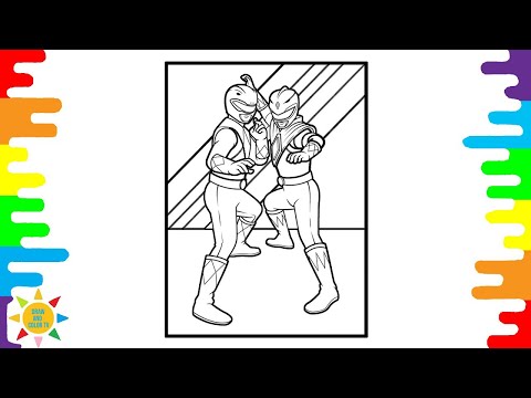 Power Rangers Coloring | Red Power rangers Coloring | Cartoon - On & On