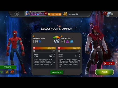 Spider Man Vs The Hood Fight Marvel Contest of Champions