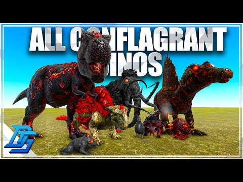 ALL CONFLAGRANT DINO ABILITIES - Ark Survival Evolved - Pugnacia Mod