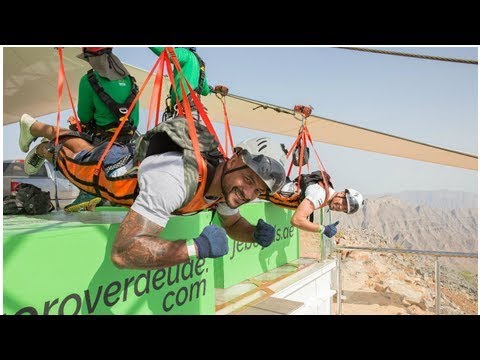 Faisal Al Ketbi and Igor Silva test world’s longest zipline ahead of Abu Dhabi World Professional...