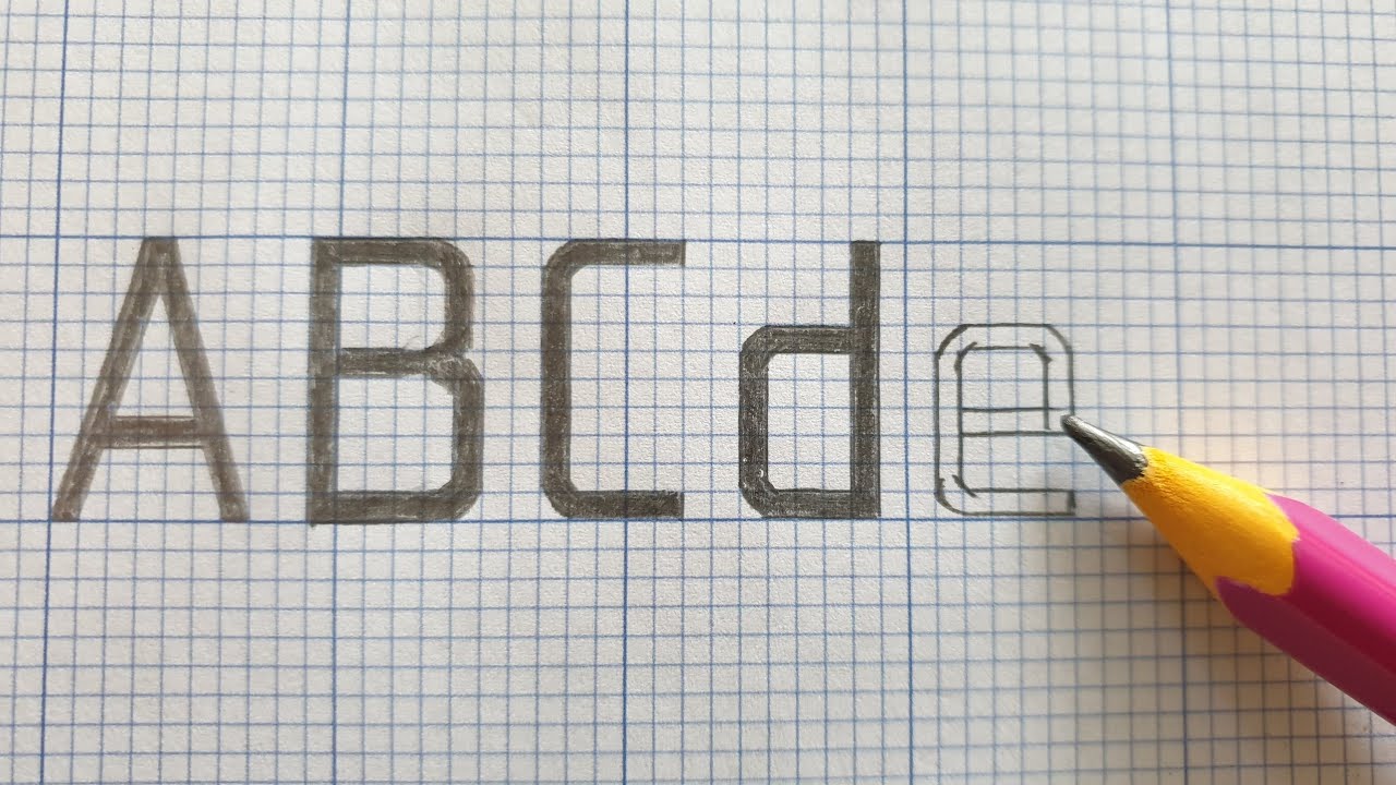 PISMO TECHNICZNE Typu B ALFABET h=10mm. GRAPH LETTERING. ALPHABET. Technical drawing Tutorial.