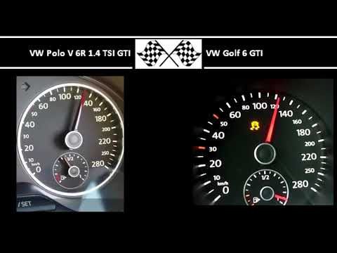 VW Polo V 6R 1.4 TSI GTI VS. VW Golf 6 GTI - Acceleration 0-100km/h