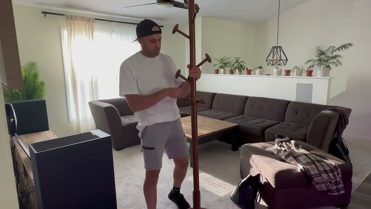 Solid Wood Coat Rack Freestanding Coat Tree with 10 Hooks for Bedroom, Livingroom, Entryway