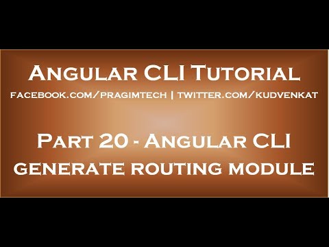 Angular CLI generate routing module