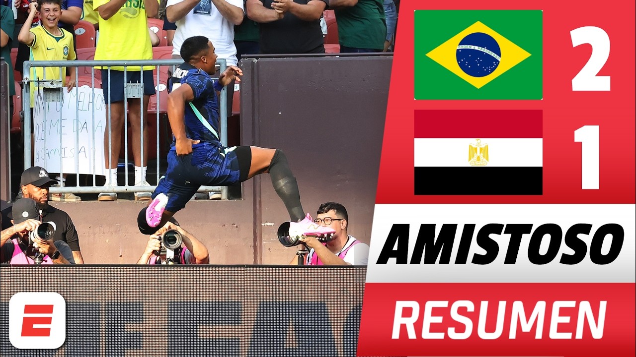 BRASIL de ANCELOTTI venció a EGIPTO y llega motivado al MUNDIAL. ENDRICK anotó | Amistoso