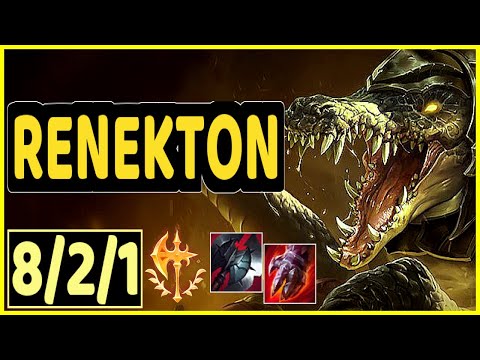 RENEKTON VS POPPY - 8/2/1 KDA TOP GAMEPLAY CHALLENGER I