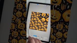 🎃 Halloween Jack o Lanterns in a Pumpkin Patch | Seamless #pattern design in #procreate #digitalart