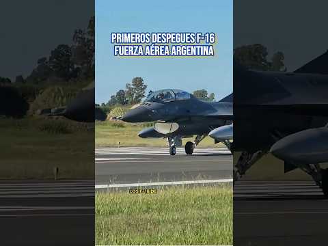 F-16 de la Fuerza Aérea Argentina comienzan a volar con los primeros despegues en Río Cuarto 🇦🇷✈️
