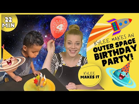 Kylee Makes an Outer Space Birthday Party | Planet Cupcakes | Straw Rocket Ship | Solar System Model