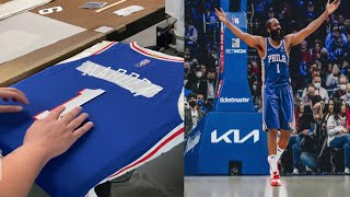 James Harden New Jersey and Number Welcome to Philadelphia 76ers | Making Harden's 76ers Jersey