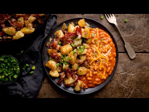 Easy Comfort Food: Potatoes, Bacon, and Cheesy Beans!