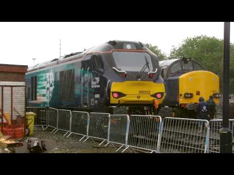 Crewe Gresty Bridge 19.7.2014 - 68002 Intrepid thrashes at DRS Open Day