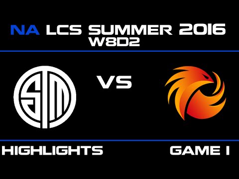 TSM vs P1 Game 1 highlights W8D2 NA LCS 2016 Team Solo Mid vs Phoenix1   P1 vs TSM   LCS LOL