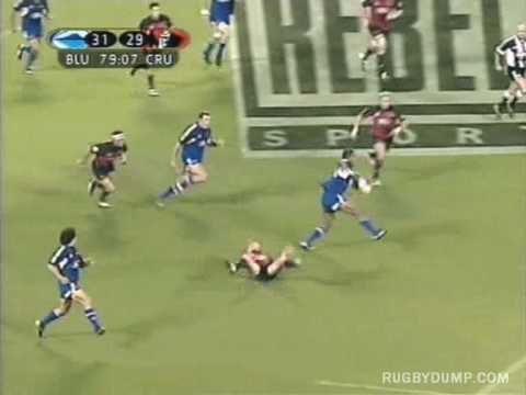 Carlos Spencer classic try in Super 12 - Blues vs Crusaders