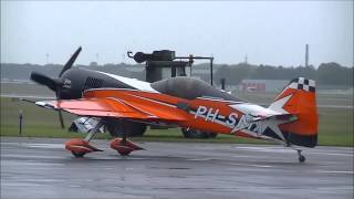 preview picture of video 'Sukhoi Su-26MX Taxiing - Aerobatic Plane at Weeze Airport'