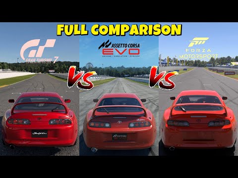 AC EVO vs GT7 Spec III vs Forza Motorsport 8 | Toyota Supra | Road Atlanta | Comparison