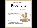 PROCLIVITY #english #vocabs #englishlanguage