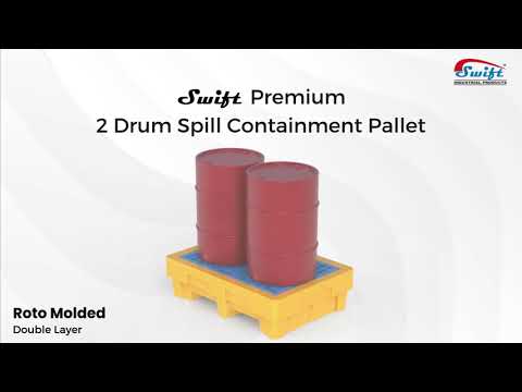 200L 2 Drum Spill Containment Pallet L1390 x W990 x H380 mm