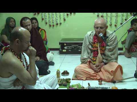 Initiation ceremony by HH Kadamba Kanana Swami 18 Jan 2018 (Damodardesh)