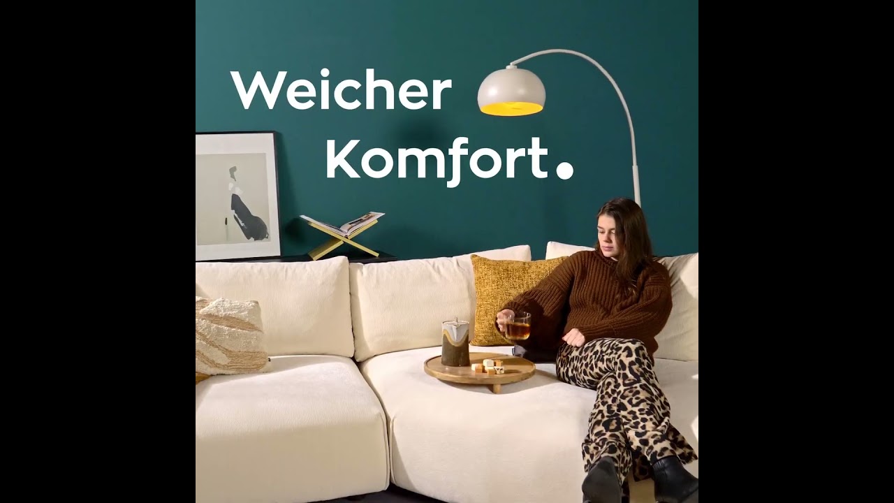 Ecksofa Isa Chenille off white links