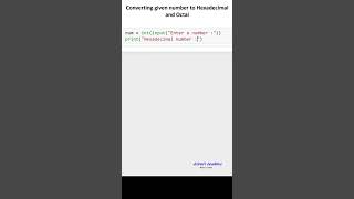 Decimal to Hexadecimal and Octal conversion ( python for beginners )